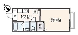 ベルメゾン 1Kの間取図画像