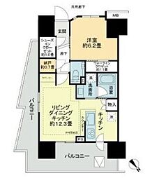 プライム川崎 8階1LDKの間取り