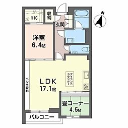 AZUR米山 2LDKの間取図画像
