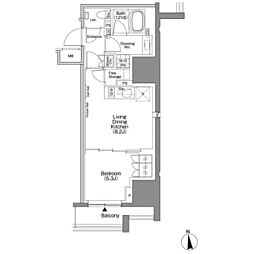 ザ・パークハビオSOHO新宿御苑 1LDKの間取図画像