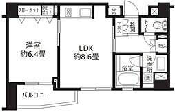 クリオ渋谷ラモード 1LDKの間取図画像
