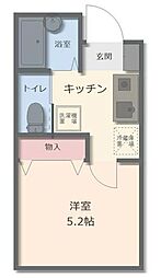 コンフォルト1 1Kの間取図画像
