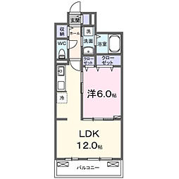 ユニゾン アザレアII 1LDKの間取図画像