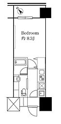 プレシャス渋谷 1Kの間取図画像