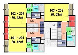 ヴィラート川口三ツ和 1Kの間取図画像
