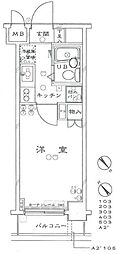 ルーブル千歳船橋 1Kの間取図画像