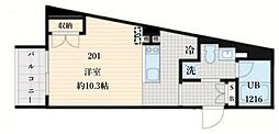 Fullea島津山 ワンルームの間取図画像