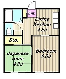 ウェルコート相生 2DKの間取図画像