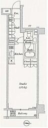 グレイスコート白金 ワンルームの間取図画像