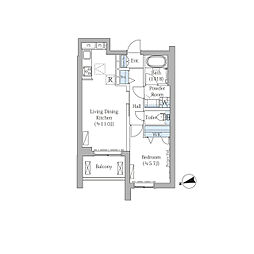 ザ・プレイス中野桃園 1LDKの間取図画像