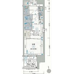 エステムコート東京八王子 1DKの間取図画像