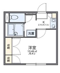 レオパレスツーエイト 1Kの間取図画像