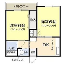 サンハイツ 2DKの間取図画像