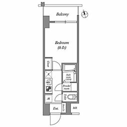 ディームス品川南大井 1Kの間取図画像