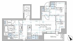 SANKYO YOKOHAMA CAMPUS 2LDKの間取図画像