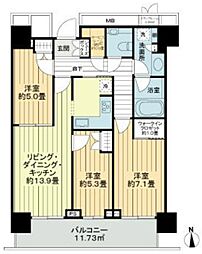 ザ・パークハウス晴海タワーズクロノレジデンス 3SLDKの間取図画像