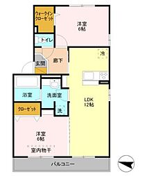 ラルーチェ 2LDKの間取図画像