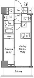 ARKMARK水天宮前2 1DKの間取図画像