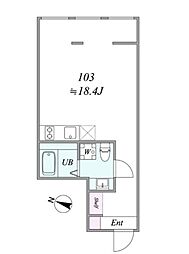 the trias magome ワンルームの間取図画像
