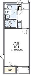 レオネクストシティーパレス2 1Kの間取図画像