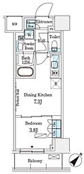 パークアクシス横浜伊勢佐木町通り 1DKの間取図画像