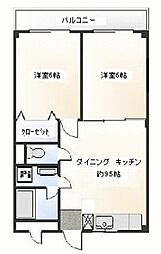 メゾンドアイル 2DKの間取図画像