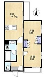 ハイライフ鷺沼 2LDKの間取図画像
