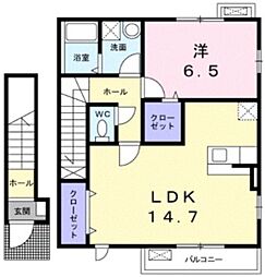 プロムナード 1LDKの間取図画像