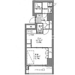 パルム深川 8階1DKの間取り