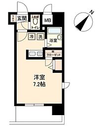 HF国分寺レジデンス ワンルームの間取図画像