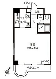 ヴィラにしむら ワンルームの間取図画像