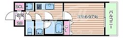 SKRESIDENCESHANATEN 1Kの間取図画像