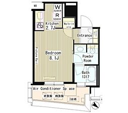 マイタワーレジデンス 1Kの間取図画像