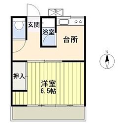 フジコーポ 2階1Kの間取り