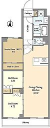 アジールコート練馬中村橋 2SLDKの間取図画像