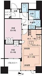 ザ・サンメゾン二番町エルド 2LDKの間取図画像