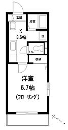 Ｃａｓａ　Ｂｉａｎｃａ 3階1Kの間取り