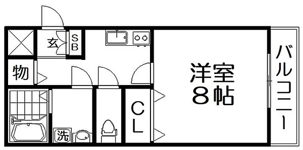 パーチェ伊加賀本町 301｜大阪府枚方市伊加賀本町(賃貸アパート1K・3階・33.26㎡)の写真 その2