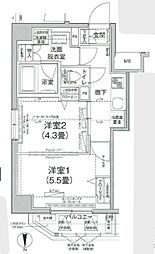 ティモーネグランデ田端 2Kの間取図画像