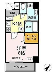 アーバンフォート横浜 1Kの間取図画像