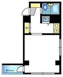 グランコート中馬込 ワンルームの間取図画像