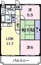 コートヒルズ 3LDKの間取図画像