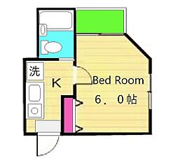 ハイツカサヴェールII 1階1Kの間取り
