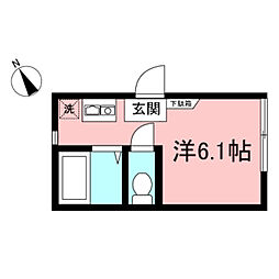 ベルグ溝の口 ワンルームの間取図画像