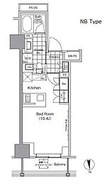 パークハビオ門前仲町 ワンルームの間取図画像