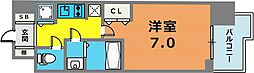 ラヴ神戸三宮 14階1Kの間取り