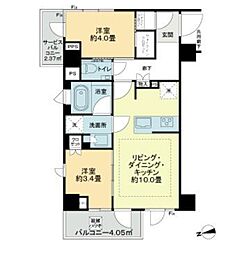 ピアース四谷ヒルズ 2LDKの間取図画像