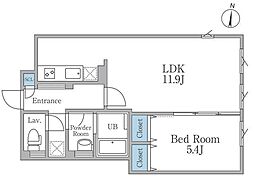 Lapule明大前 1LDKの間取図画像