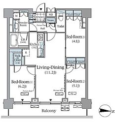 ParkAxis辰巳STAGE 3LDKの間取図画像