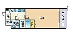 エンクレスト警固 1Kの間取図画像